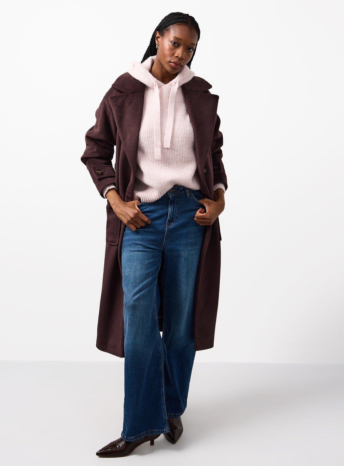 Pale Pink Ribbed Hooded Jumper 8 - Image 2 thumbnail